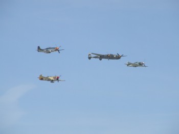 This formation was a pretty jaw dropping one. A P-51, P-38, P-40 and a Yak-3.