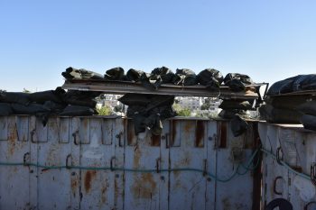 Sandbags on a Hebron guard post