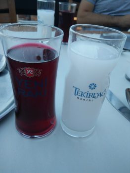 Best raki, served with beet juice.  Marvellous.